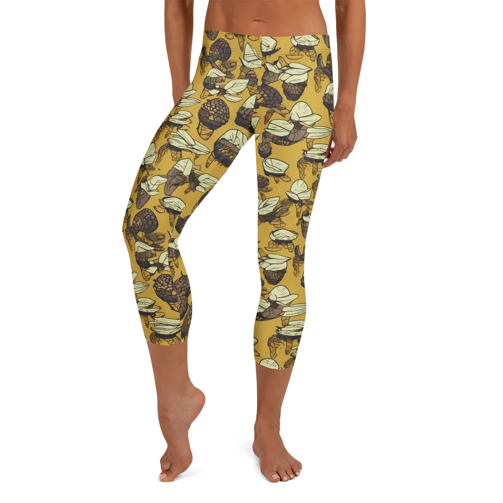 Moth Market on Capri Leggings — Front