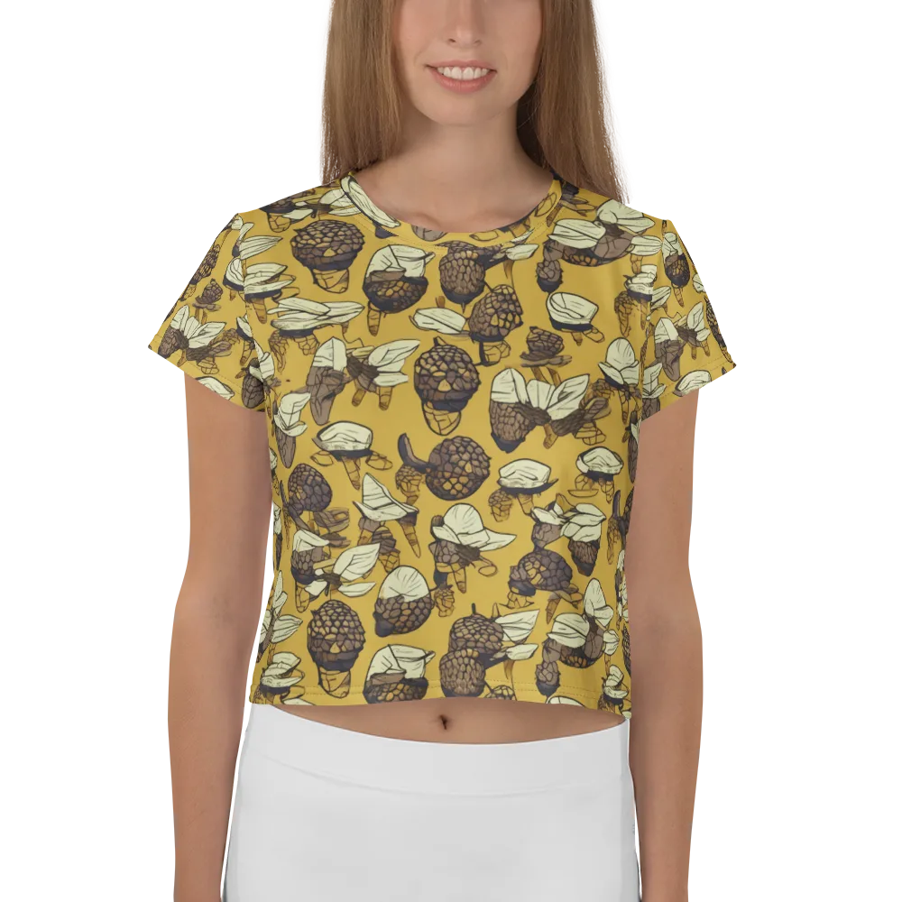 Moth Market on Crop Tee — Front