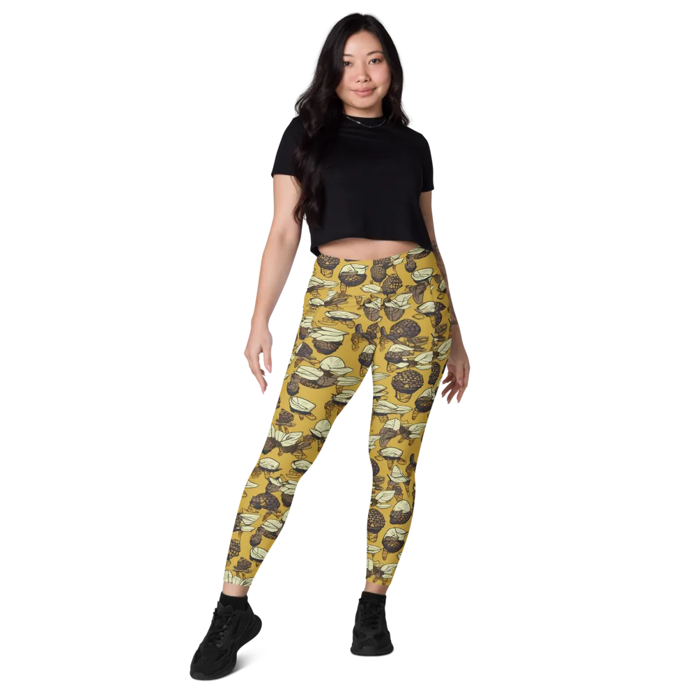 Moth Market on Leggings with Pockets — Front