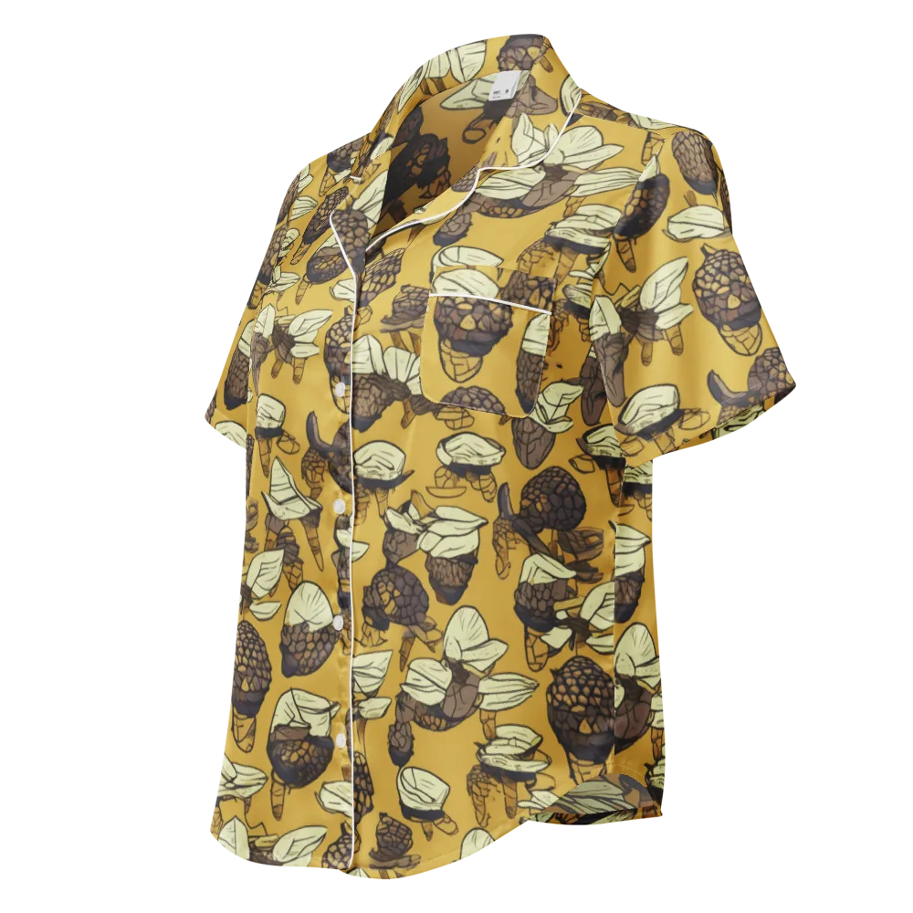 Moth Market on Women's Short Sleeve Pajama Top — Left Front