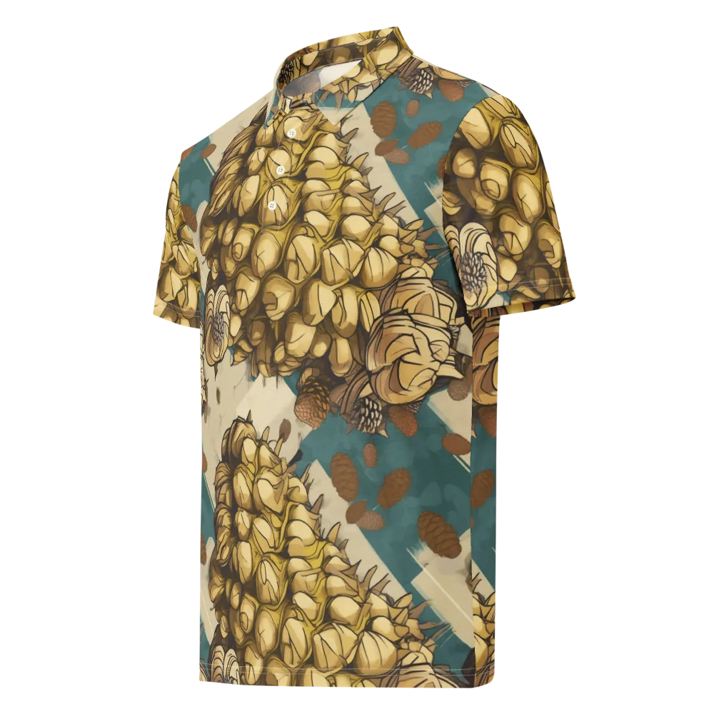 Golden Cone Garden on Men's Slim Fit Polo Shirt — Left Front