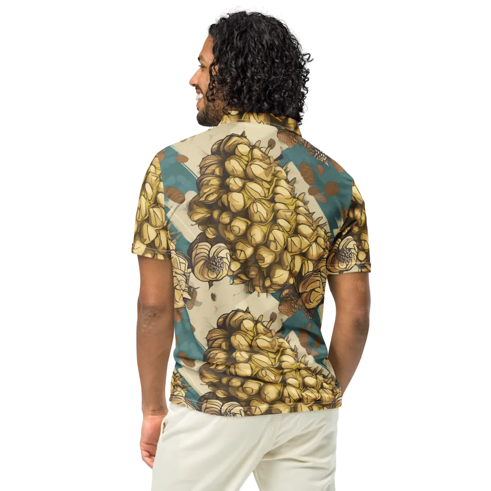 Golden Cone Garden on Men's Slim Fit Polo Shirt — Back