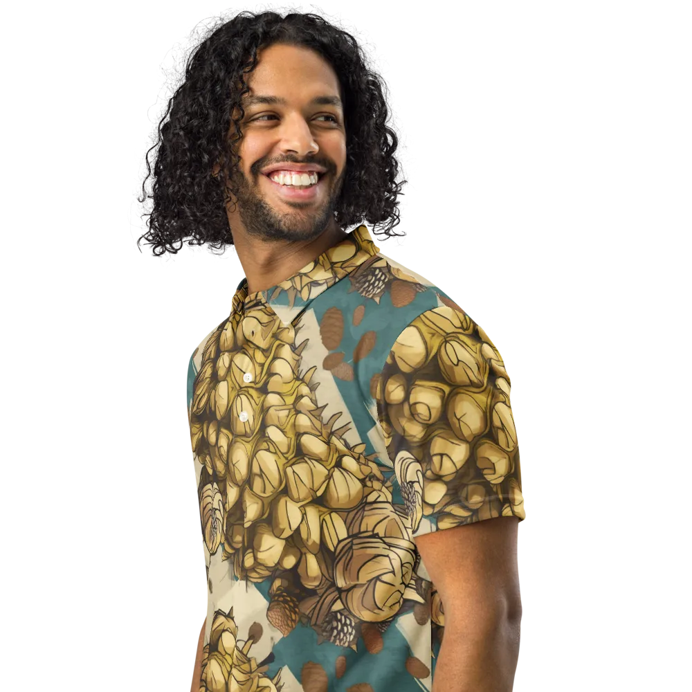 Golden Cone Garden on Men's Slim Fit Polo Shirt — Left Front