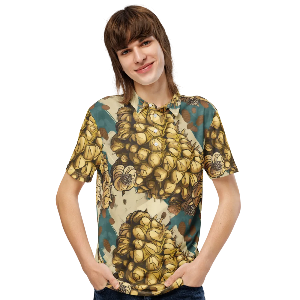 Golden Cone Garden on Men's Slim Fit Polo Shirt — Front