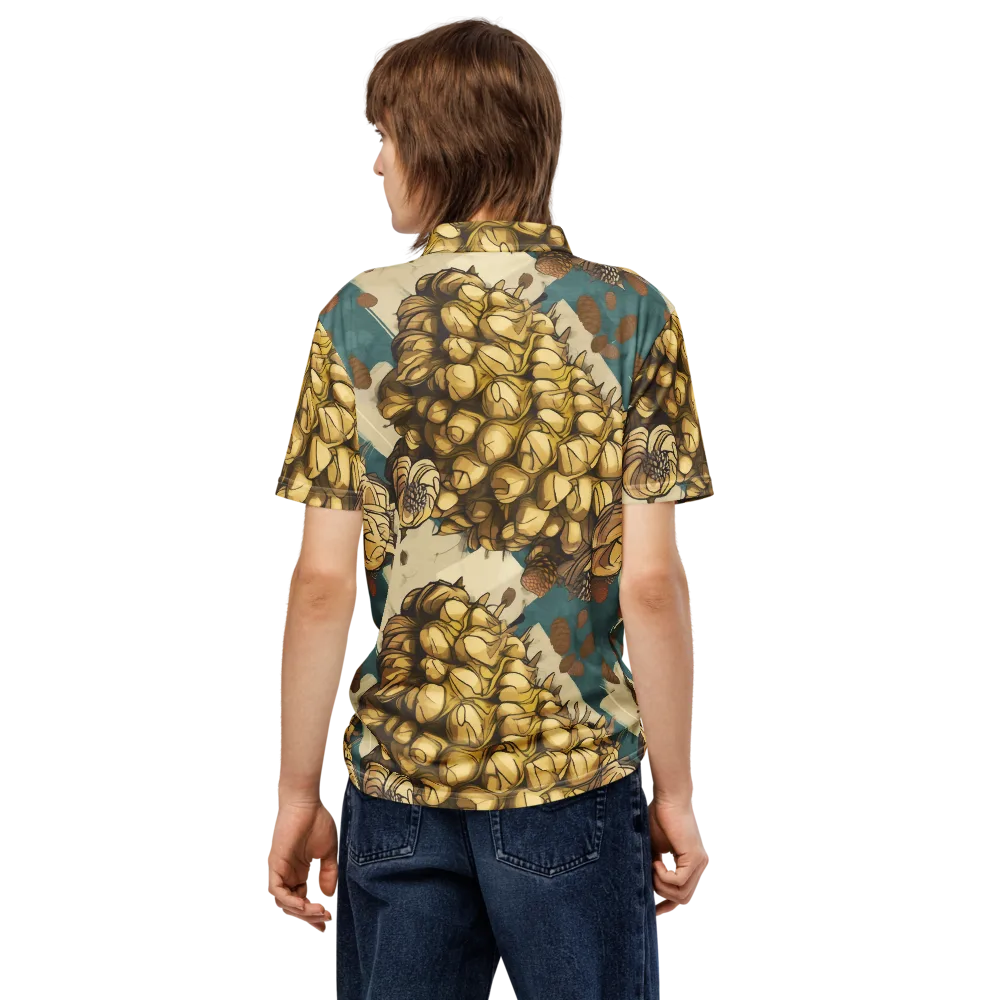 Golden Cone Garden on Men's Slim Fit Polo Shirt — Back