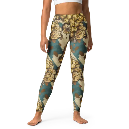 Golden Cone Garden on a Yoga Leggings