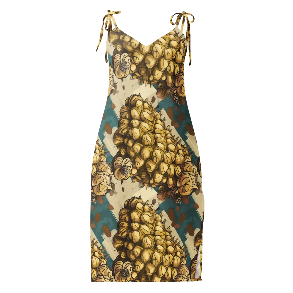 Golden Cone Garden on Slip Dress — Front
