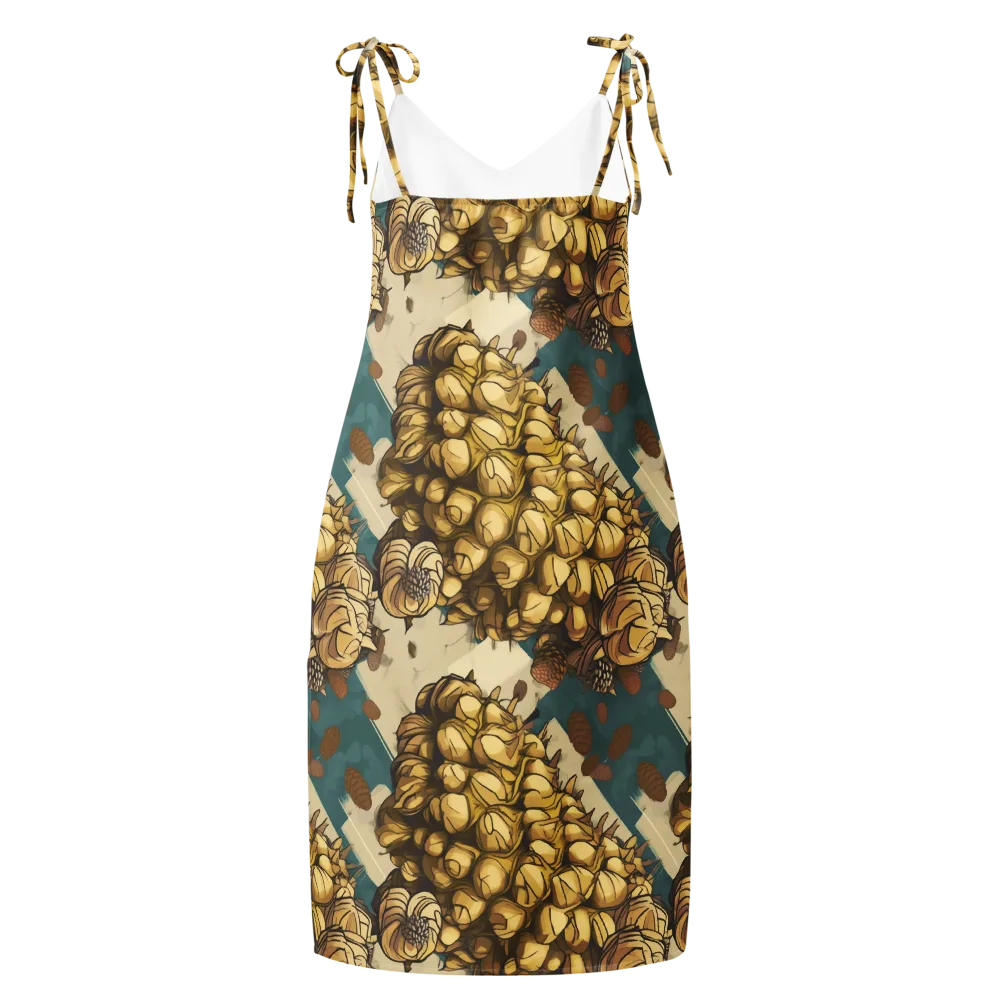 Golden Cone Garden on Slip Dress — Back