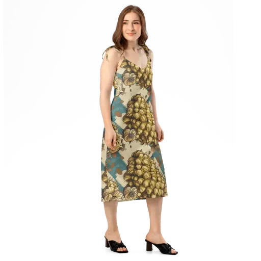 Golden Cone Garden on a Slip Dress