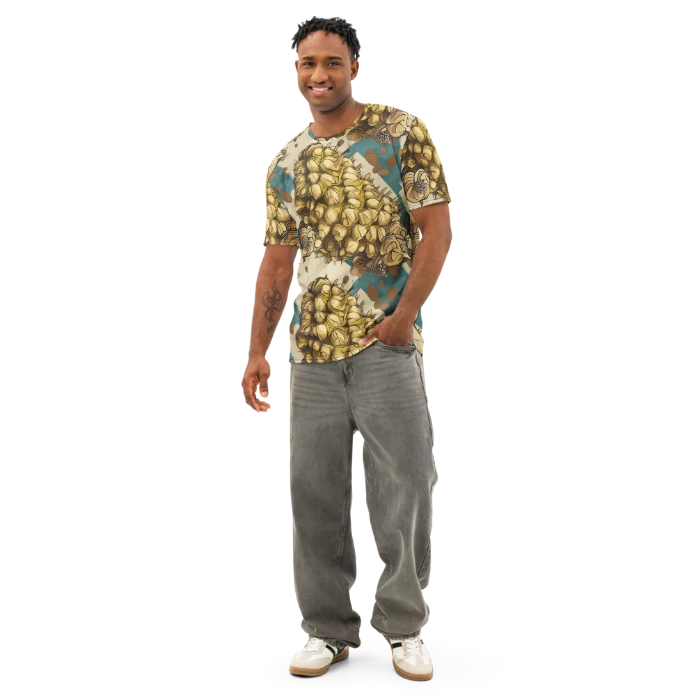 Golden Cone Garden on Men's Cotton Crew Neck T-Shirt — Front