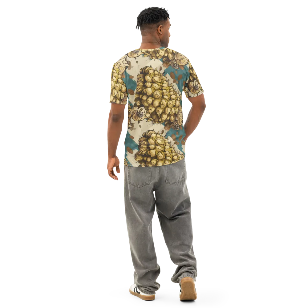 Golden Cone Garden on Men's Cotton Crew Neck T-Shirt — Back