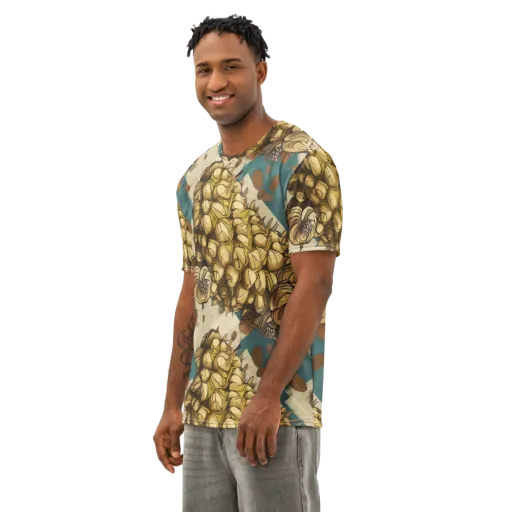 Golden Cone Garden on a Men's Cotton Crew Neck T-Shirt
