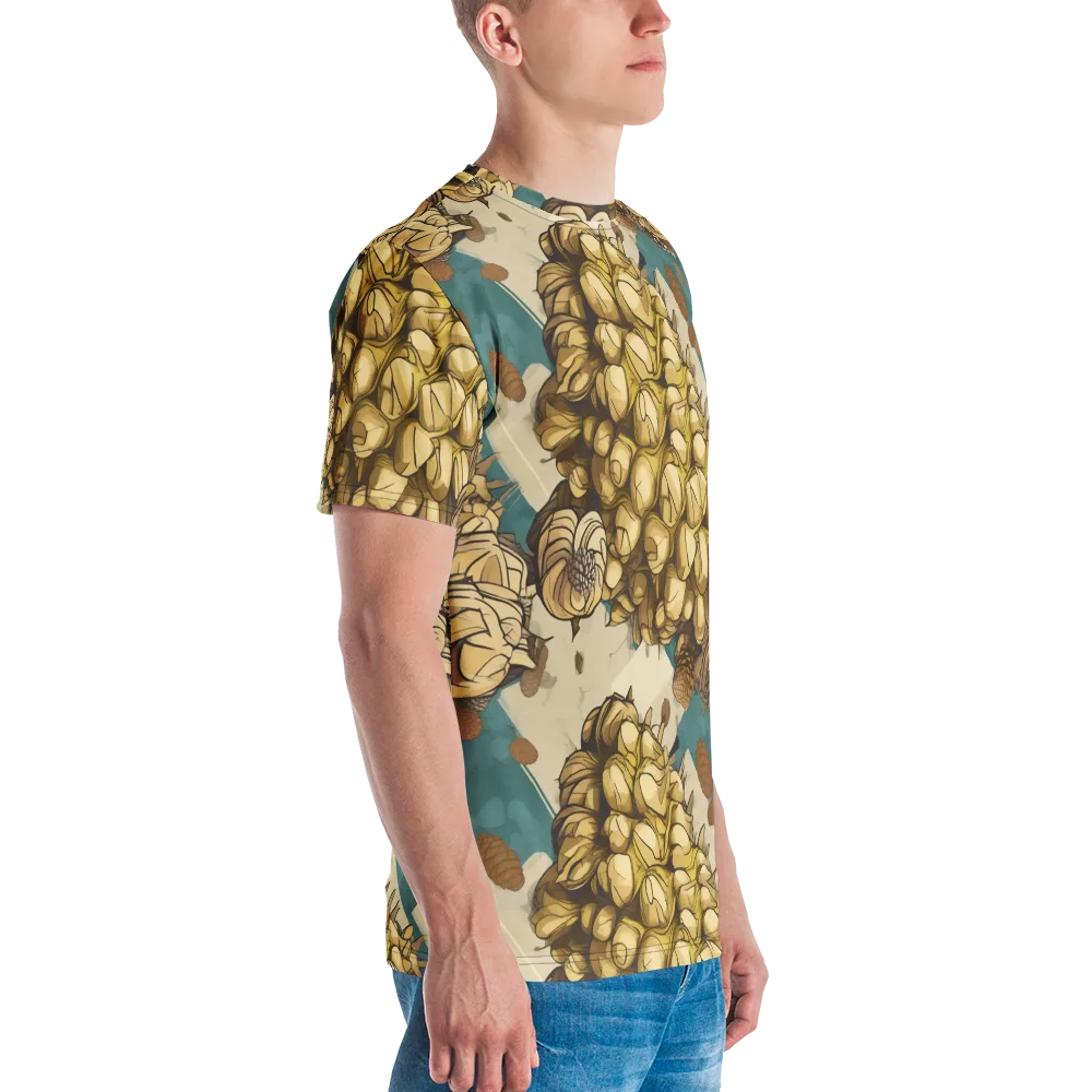 Golden Cone Garden on Men's Crew Neck T-Shirt — Right