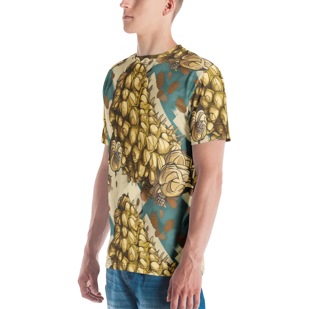 Golden Cone Garden on Men's Crew Neck T-Shirt — Left