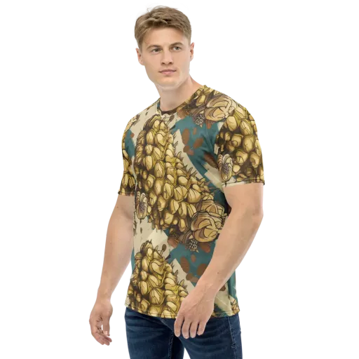 Golden Cone Garden on a Men's Crew Neck T-Shirt