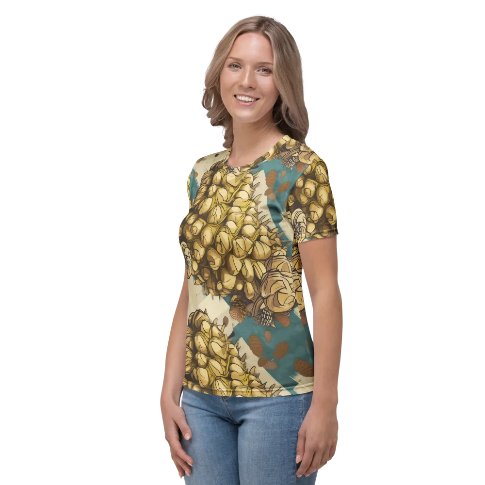 Golden Cone Garden on Women's Crew Neck T-Shirt — Left
