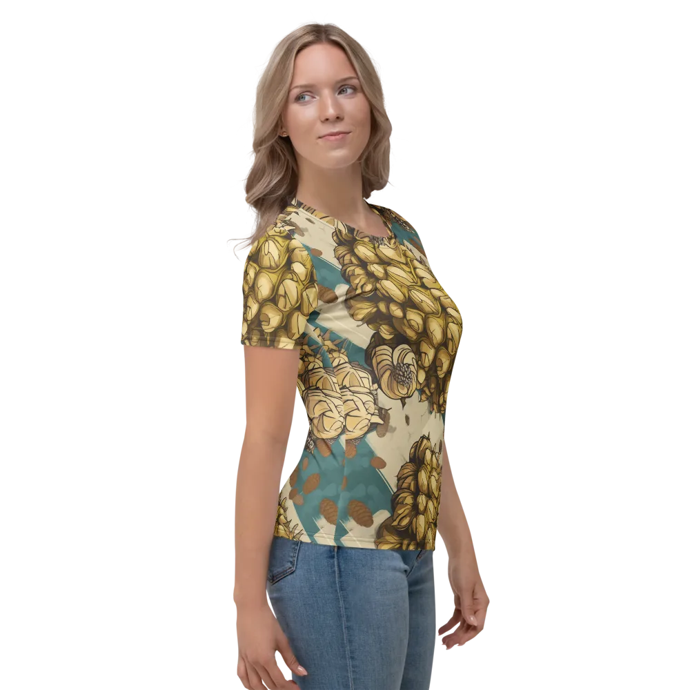 Golden Cone Garden on Women's Crew Neck T-Shirt — Right