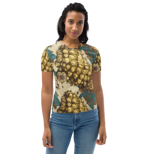 Golden Cone Garden on a Women's Crew Neck T-Shirt