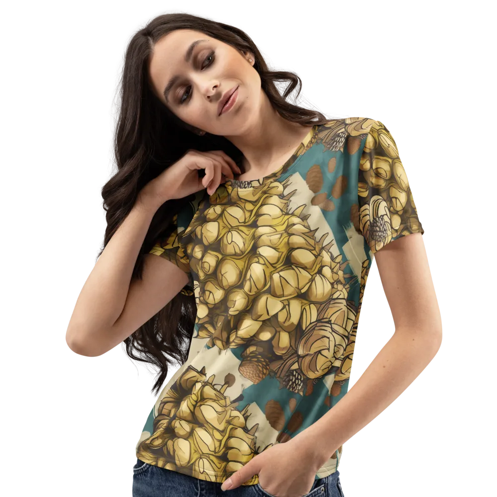 Golden Cone Garden on Women's Crew Neck T-Shirt — Left Front