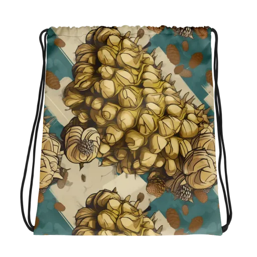 Golden Cone Garden on a Drawstring Bag