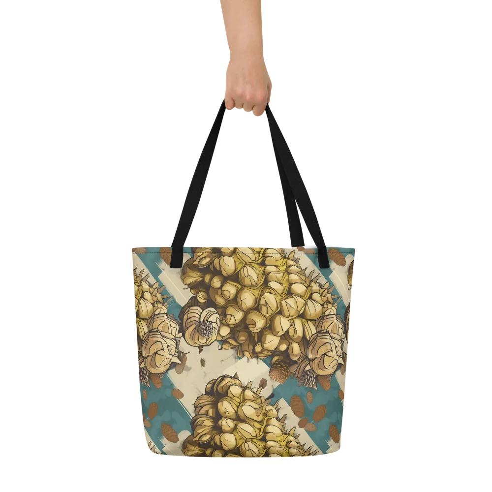 Golden Cone Garden on Large Tote Bag W/ Pocket — Front