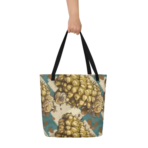 Golden Cone Garden on a Large Tote Bag W/ Pocket