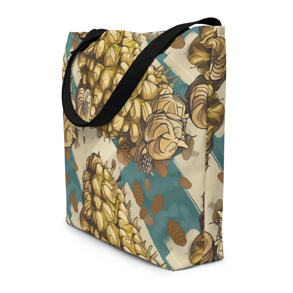 Golden Cone Garden on Large Tote Bag W/ Pocket — Front