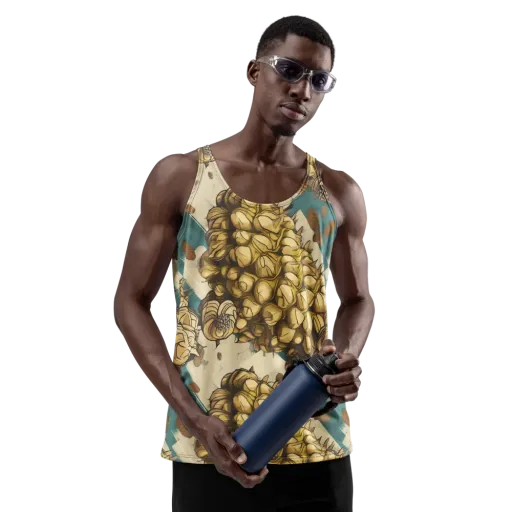Golden Cone Garden on a Men's Tank Top