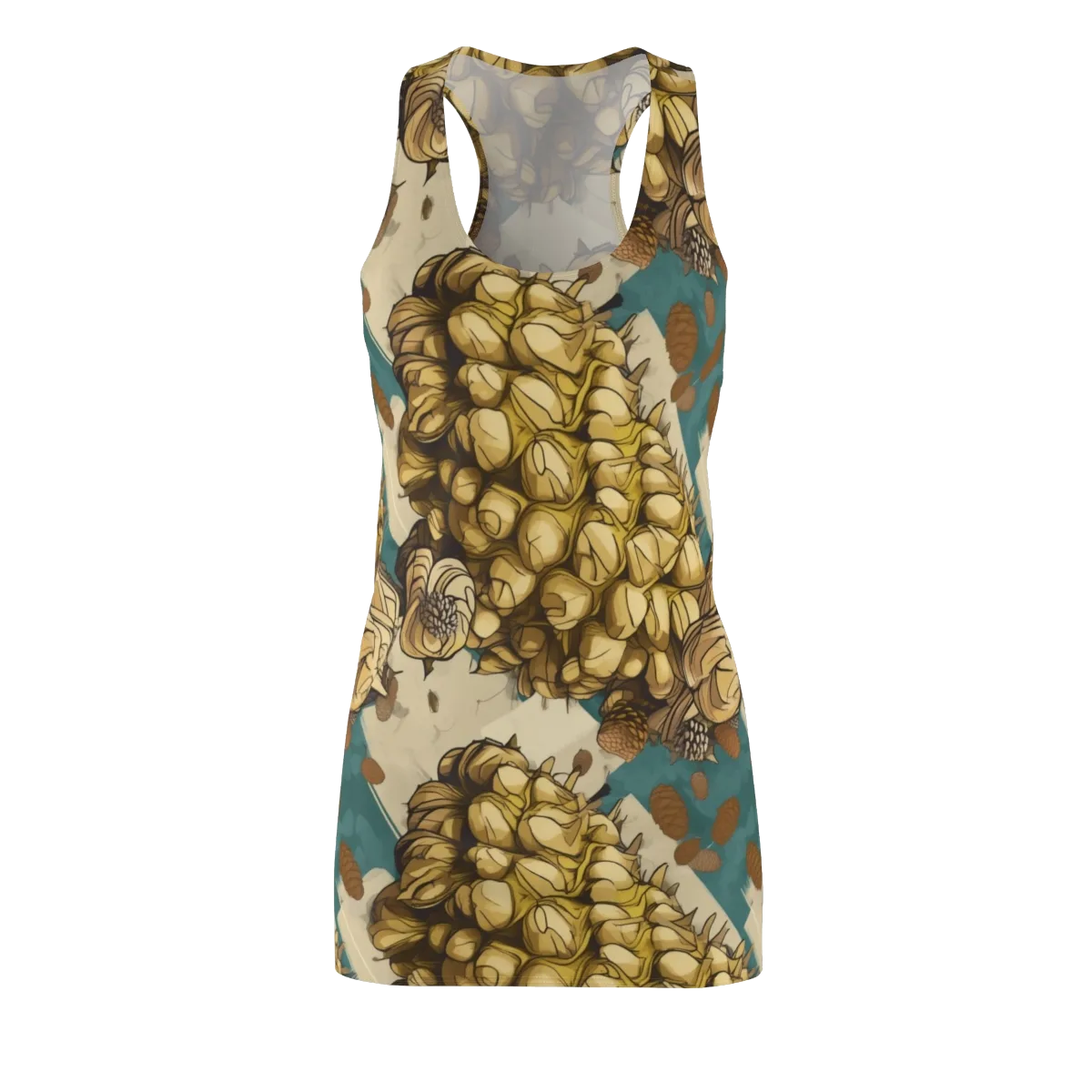 Golden Cone Garden on Racerback Dress — Front