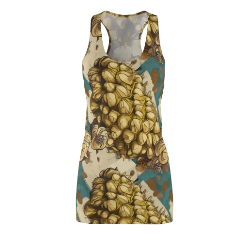Golden Cone Garden on a Racerback Dress