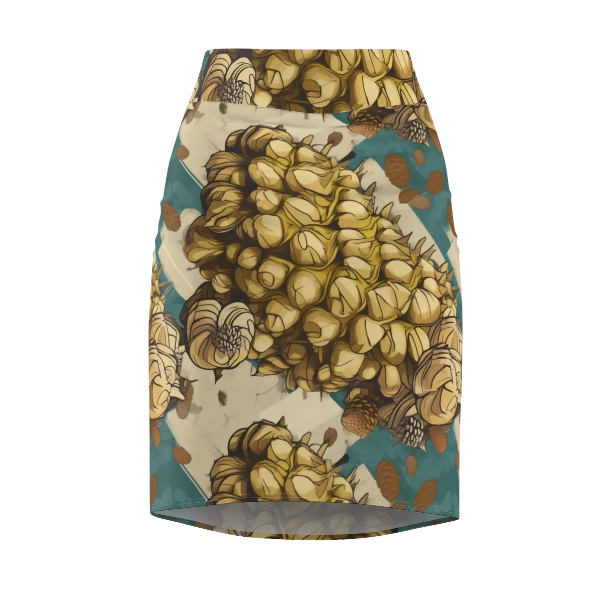 Golden Cone Garden on Pencil Skirt — Front