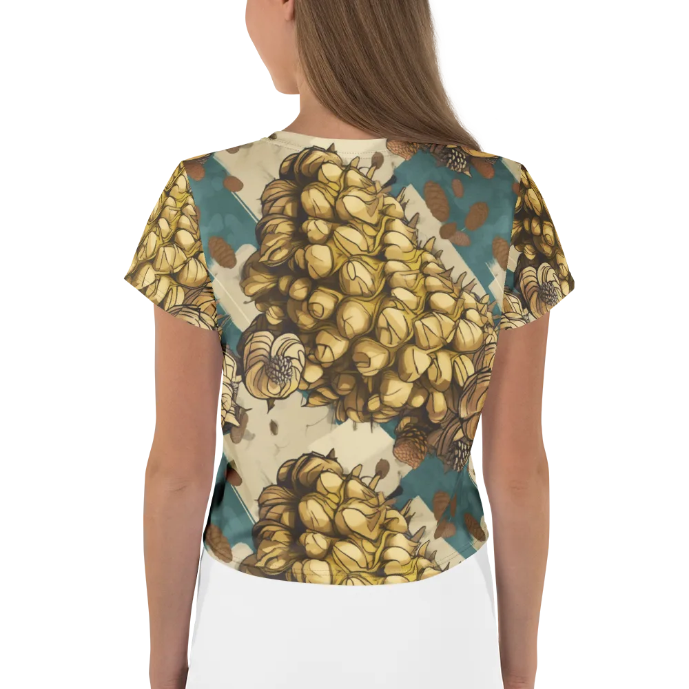 Golden Cone Garden on Crop Tee — Back