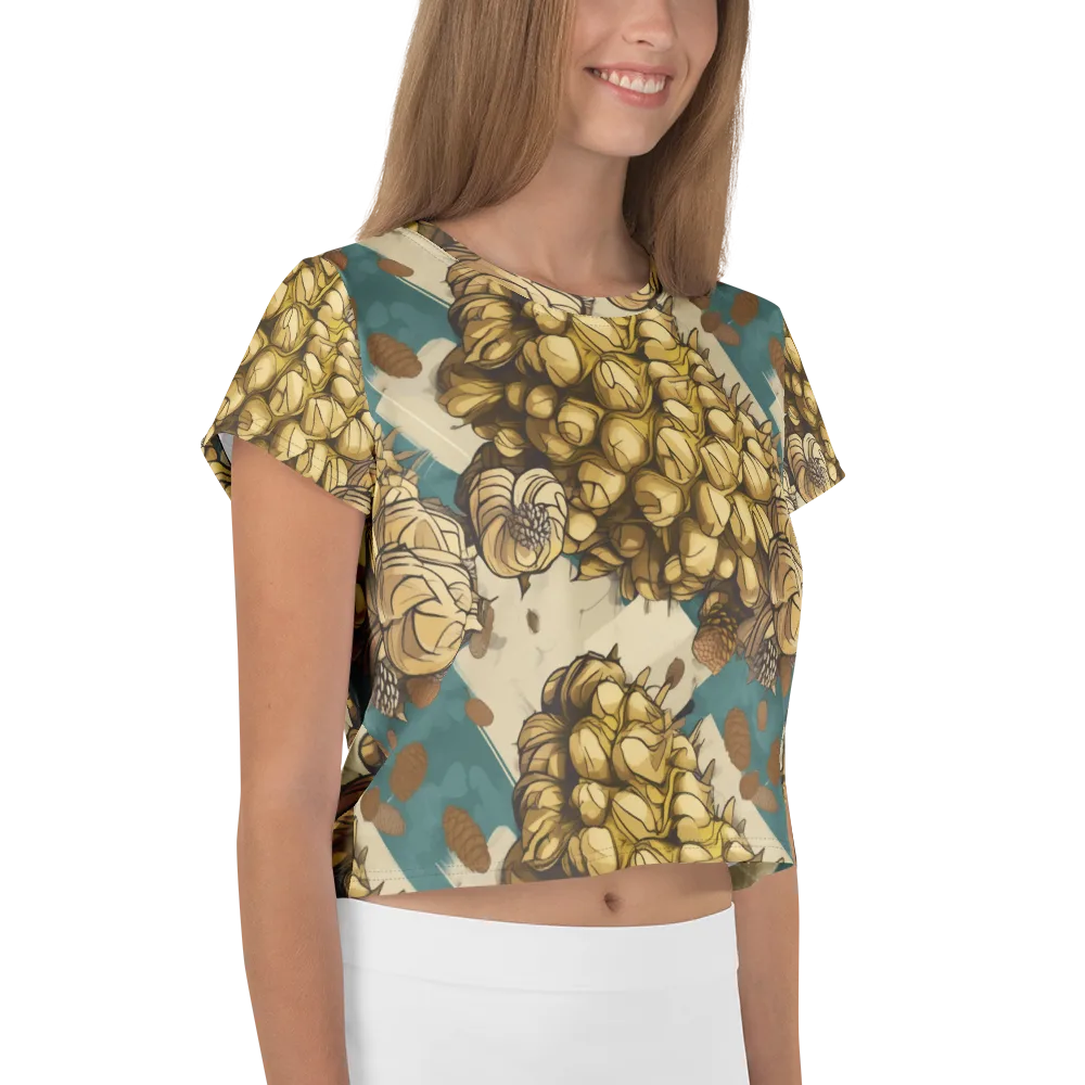 Golden Cone Garden on Crop Tee — Right