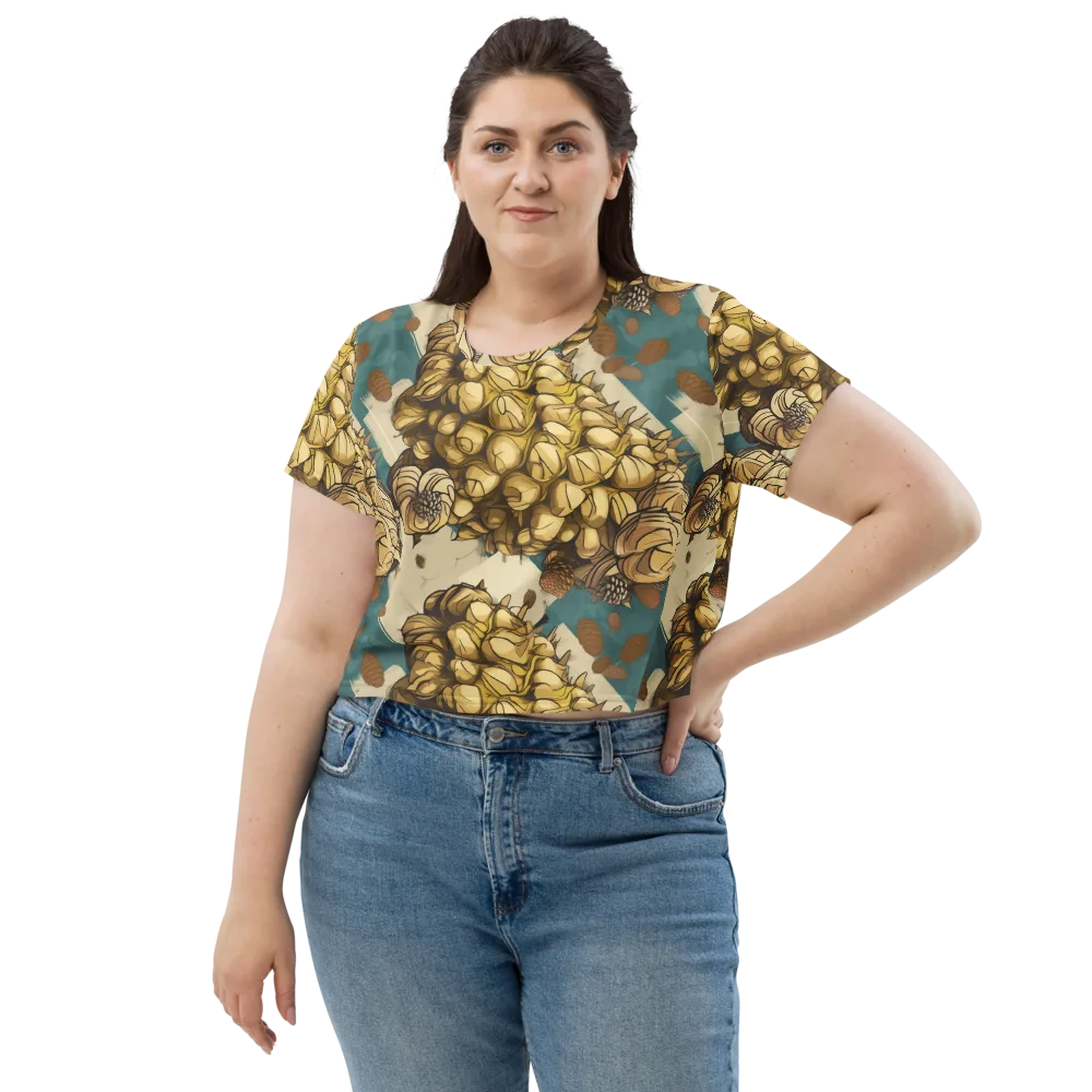 Golden Cone Garden on Crop Tee — Front