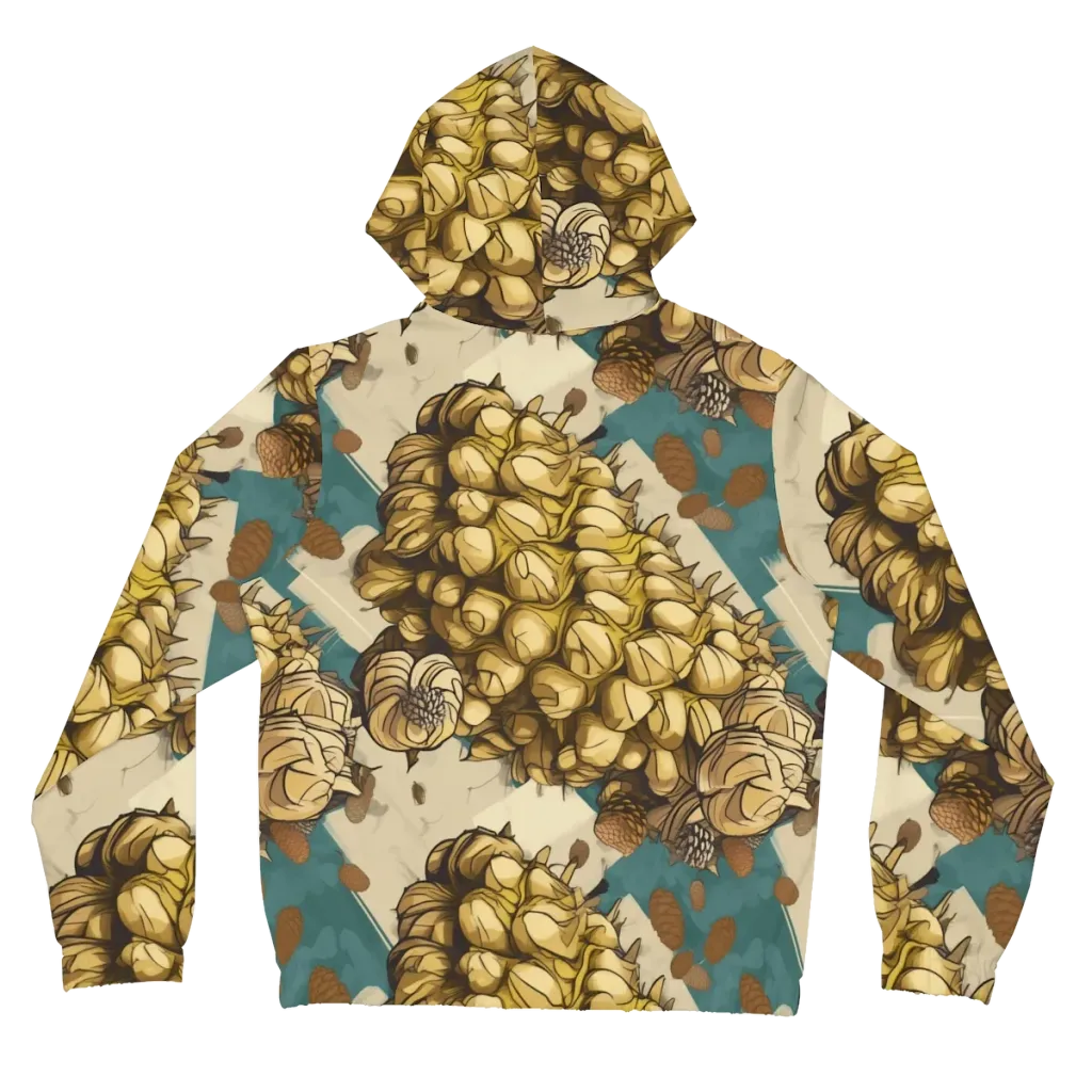 Golden Cone Garden on Women's Full-Zip Hoodie — Back