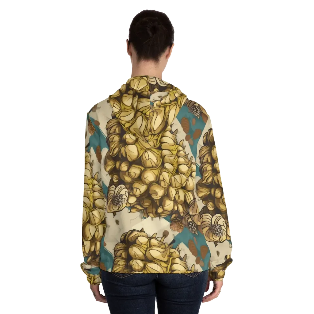 Golden Cone Garden on Women's Full-Zip Hoodie — Back On Person
