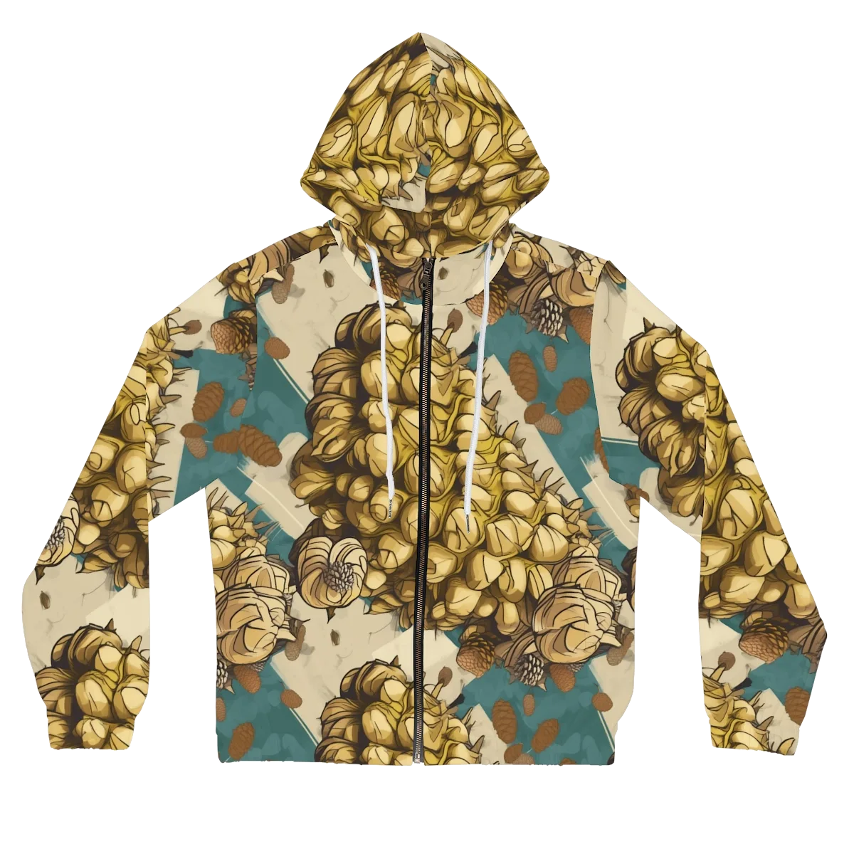 Golden Cone Garden on Women's Full-Zip Hoodie — Front
