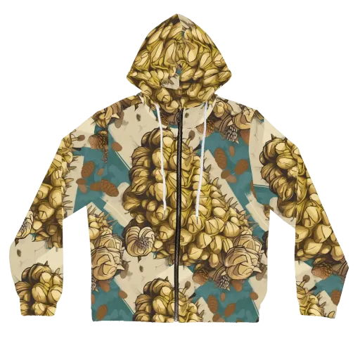 Golden Cone Garden on a Women's Full-Zip Hoodie