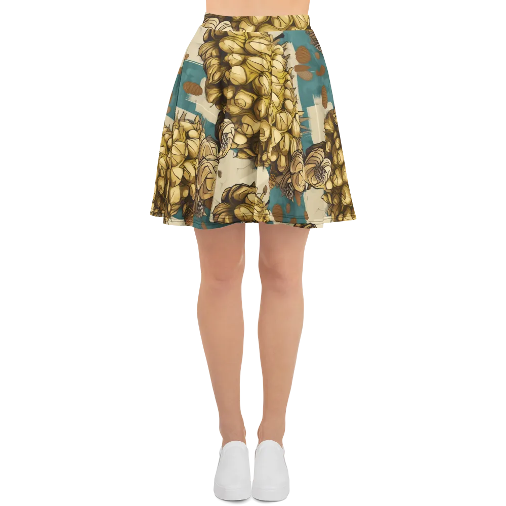 Golden Cone Garden on Skater Skirt — Front