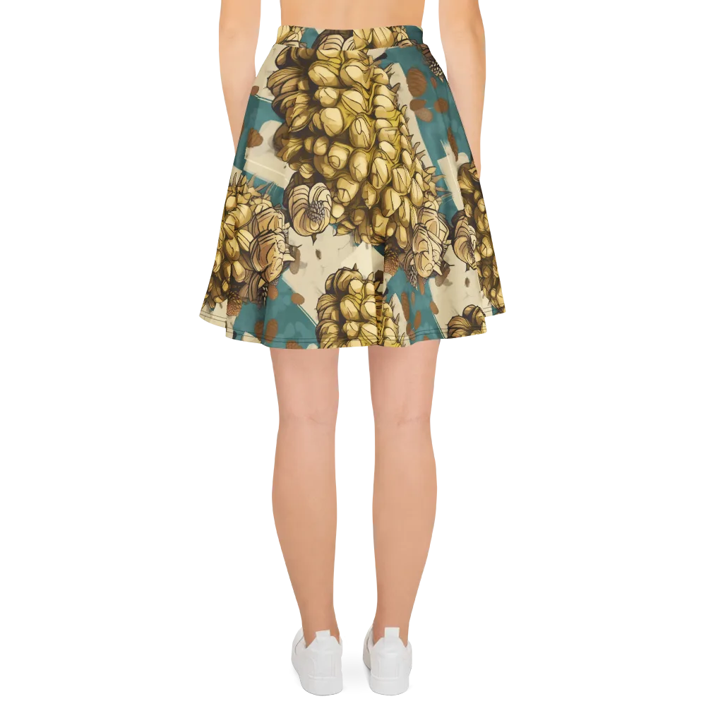 Golden Cone Garden on Skater Skirt — Back