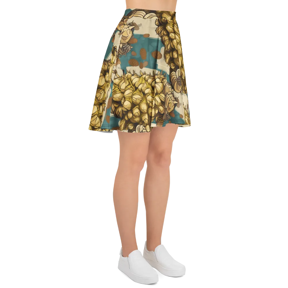 Golden Cone Garden on Skater Skirt — Right