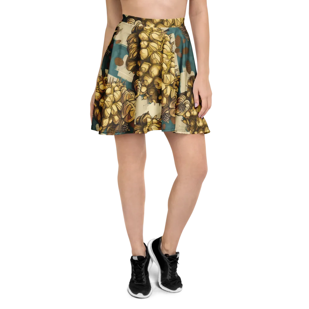 Golden Cone Garden on Skater Skirt — Front