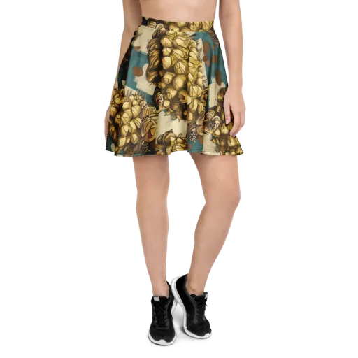 Golden Cone Garden on a Skater Skirt