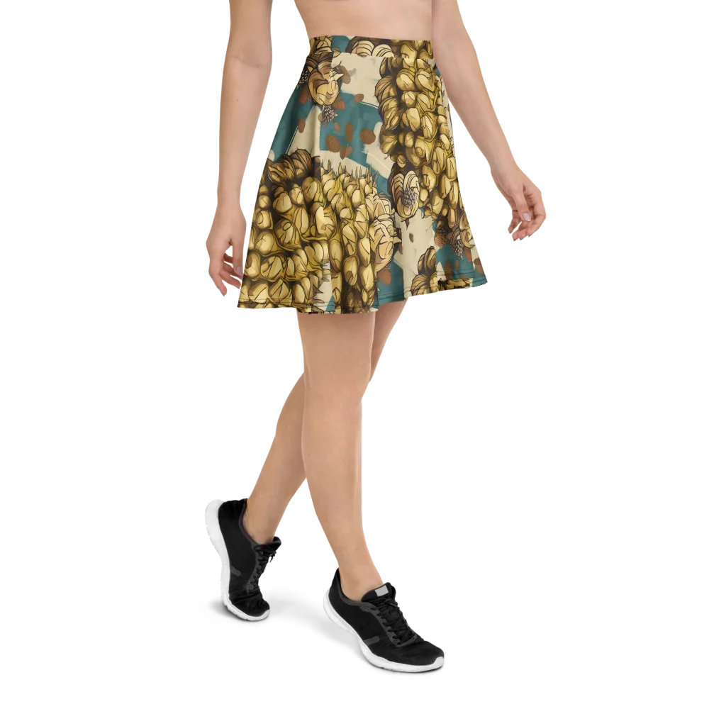 Golden Cone Garden on Skater Skirt — Right