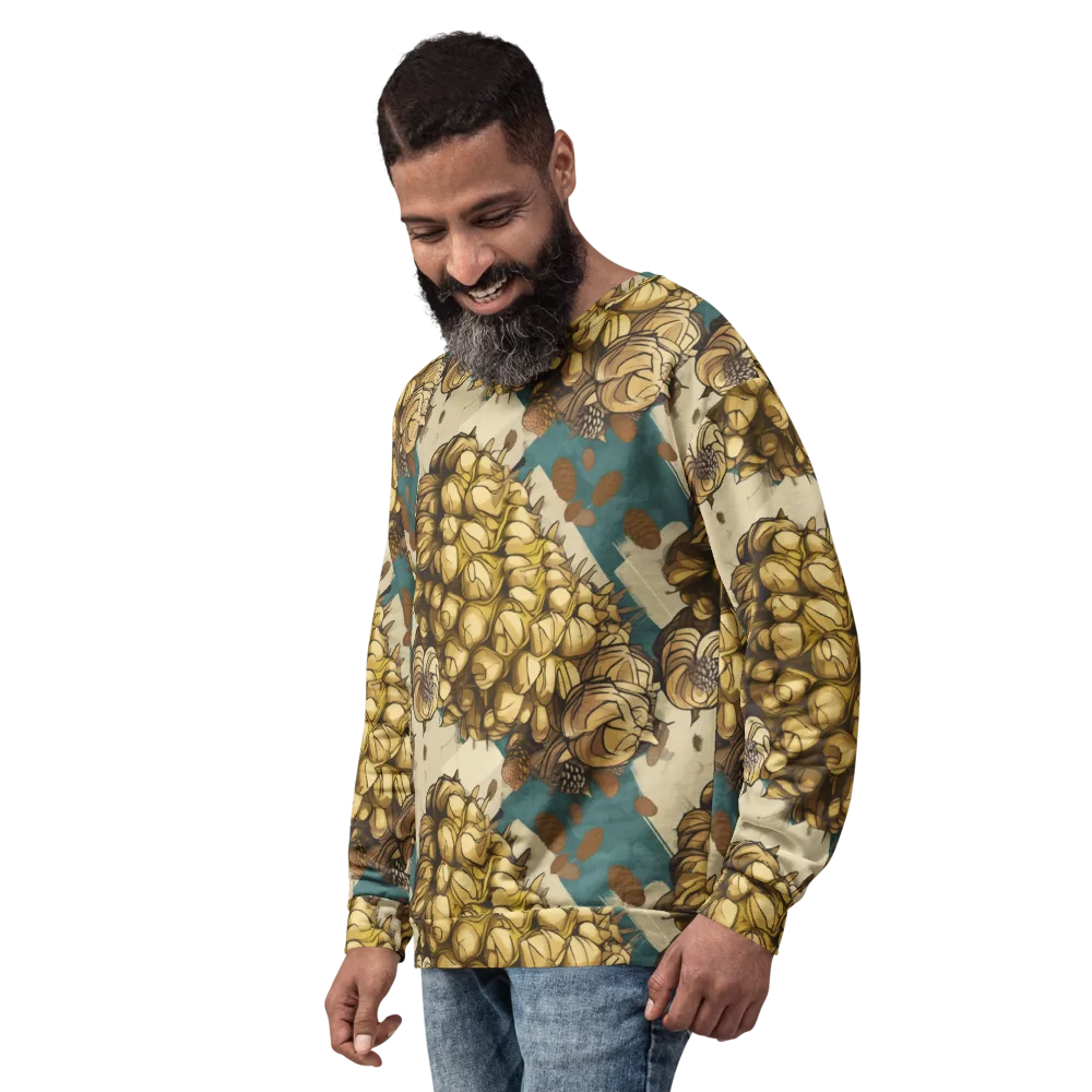 Golden Cone Garden on Sweatshirt — Left Front
