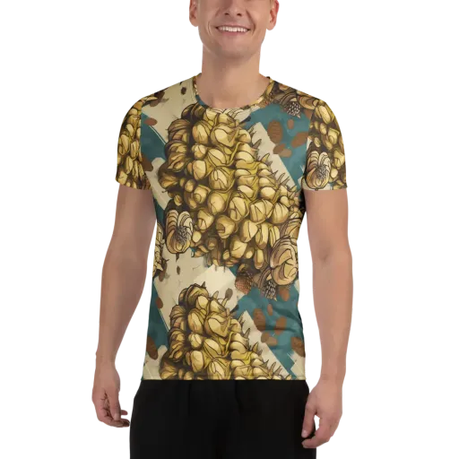 Golden Cone Garden on a Men's Athletic T-Shirt