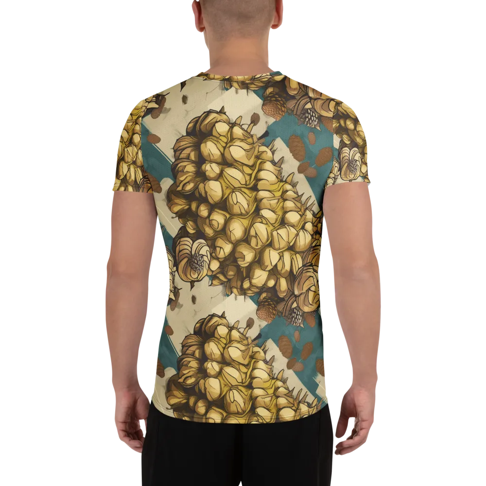 Golden Cone Garden on Men's Athletic T-Shirt — Back