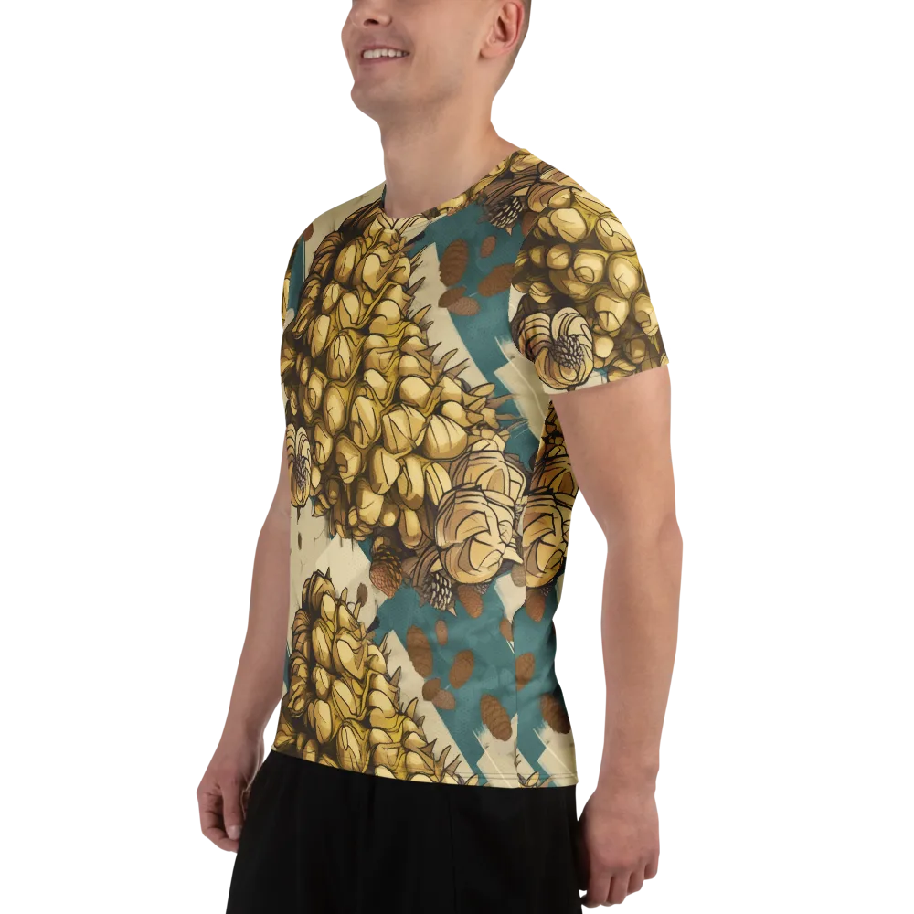 Golden Cone Garden on Men's Athletic T-Shirt — Left
