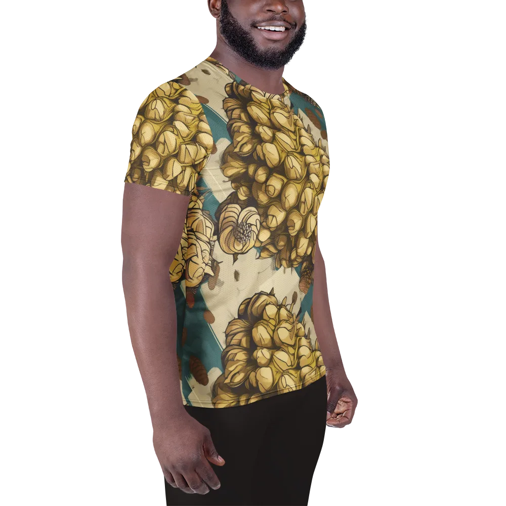 Golden Cone Garden on Men's Athletic T-Shirt — Right