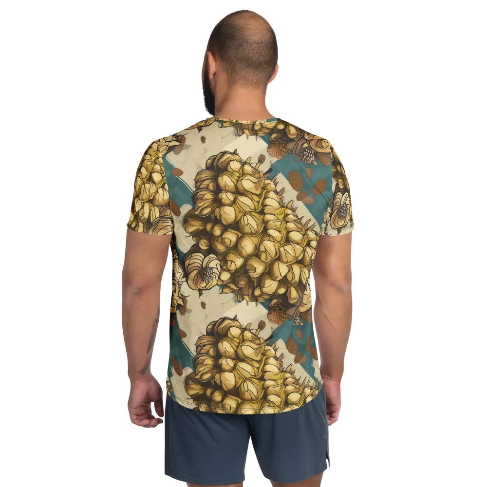 Golden Cone Garden on Men's Athletic T-Shirt — Back